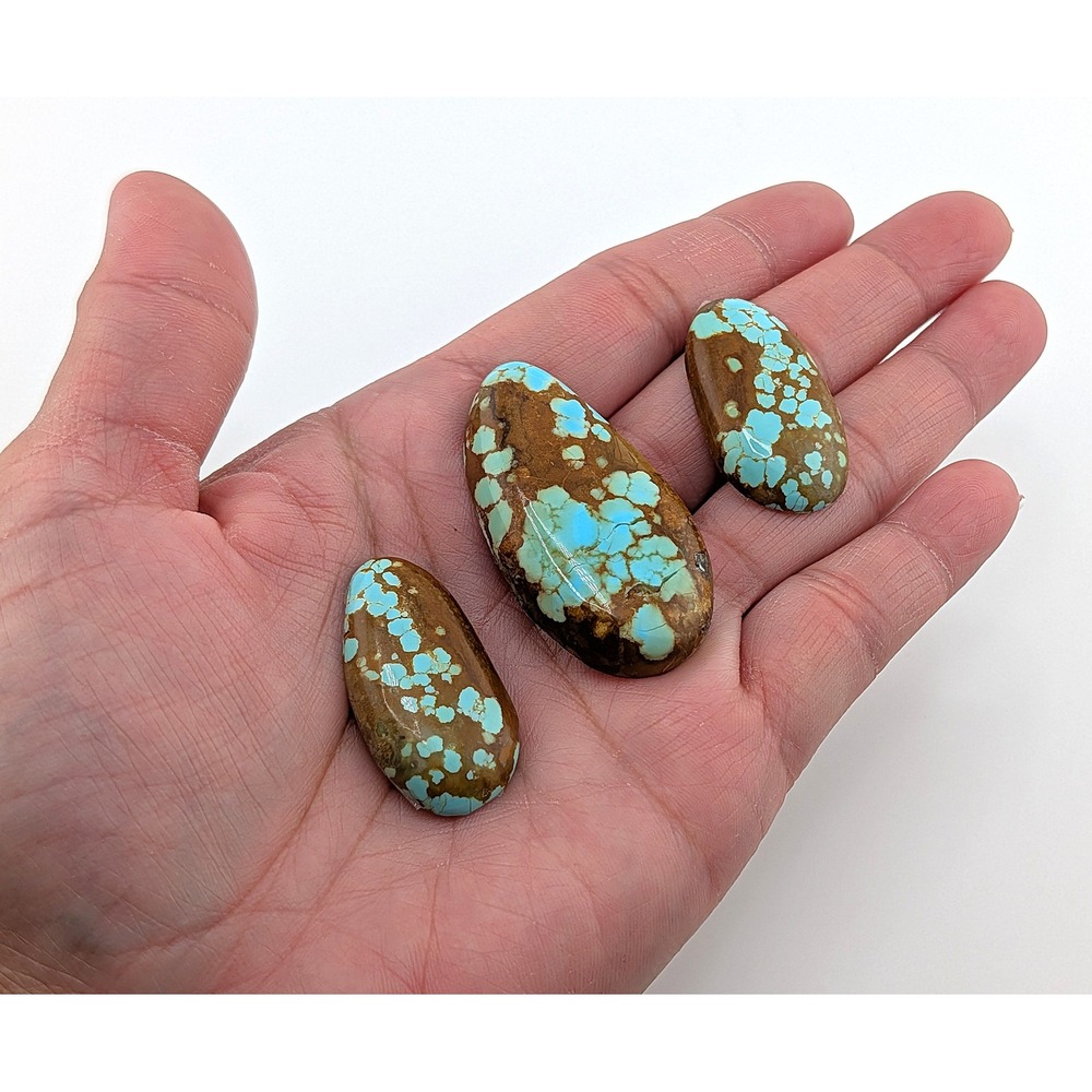 Authentic No. 8 Mine Turquoise RARE 100 Carats Spiderweb Matrix Nevada USA Gem * - Picture 2 of 10